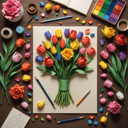 Как сделать цветы из бумаги: Розы и тюльпаны, которые украсят ваш дом и праздник