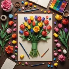 Как сделать цветы из бумаги: Розы и тюльпаны, которые украсят ваш дом и праздник